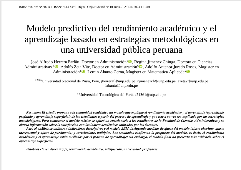 Modelo predictivo del rendimiento académico y el aprendizaje basado en estrategias metodológicas en una universidad pública peruana.