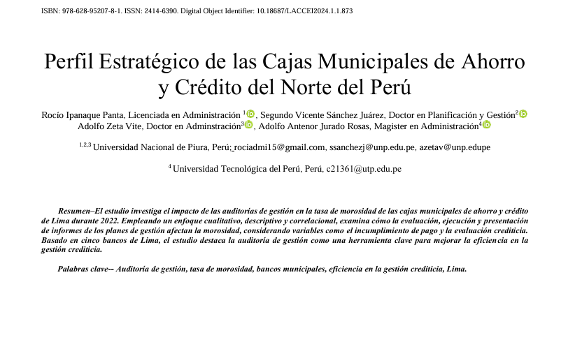Perfil Estratégico de las Cajas Municipales de Ahorro y Crédito del Norte del Perú