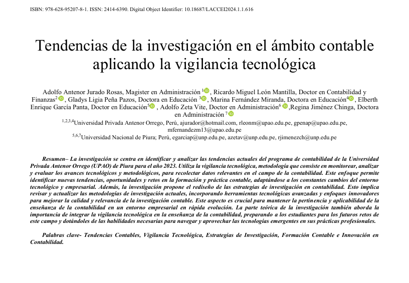 Tendencias de la investigación en el ámbito contable aplicando la vigilancia tecnológica